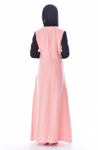 فستان بتصميم جيوب 4470-02 لون وردي 4470-02