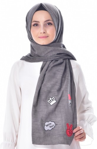 Schal aus Baumwolle 901340-27D Schwarz 27D