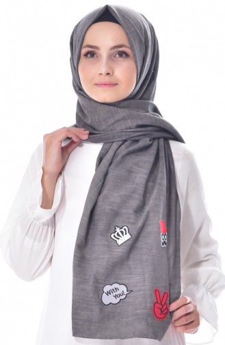 Schal aus Baumwolle 901340-27D Schwarz 27D
