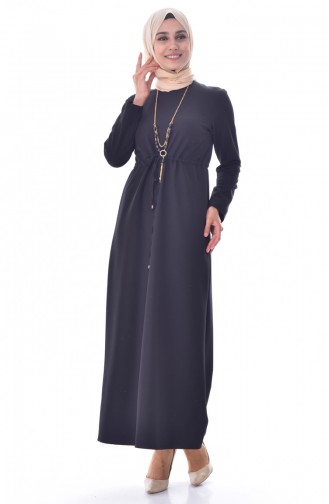 Beli Pleated Necklace Dress 1025-01 Black 1025-01