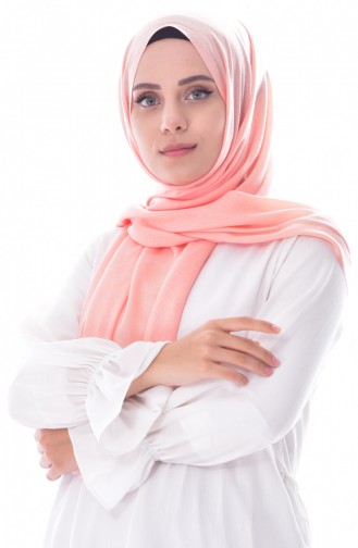 شال سادة بتصميم لامع 901330-13 لون وردي فاتح 13