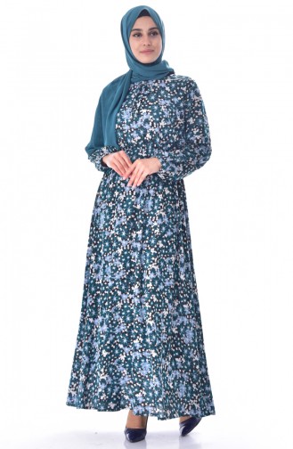 Green Hijab Dress 6162D-01