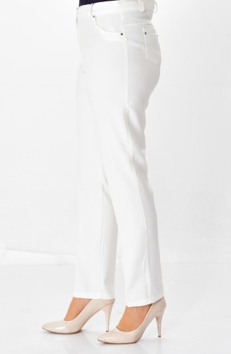 Pantalon Simple avec Poches 0004-01 Blanc 0004-01
