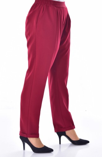 Pantalon Taille élastique Grande Taille 3115-03 Bordeaux 3115-03