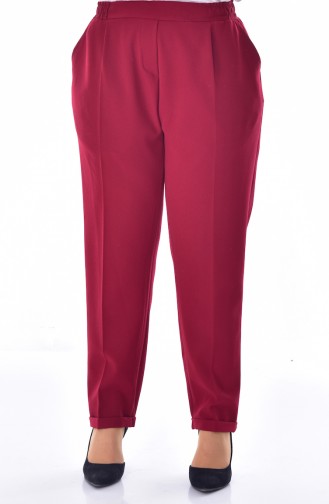 Pantalon Taille élastique Grande Taille 3115-03 Bordeaux 3115-03