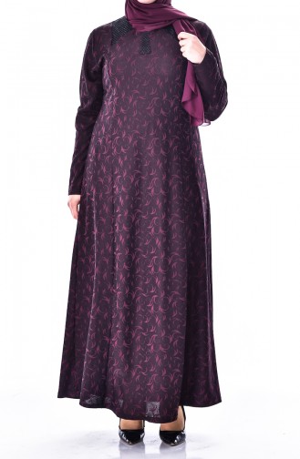 Claret Red Hijab Dress 4885-05