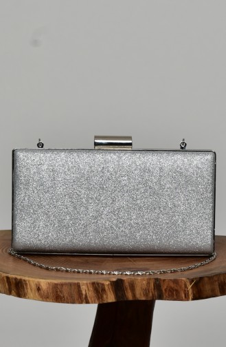 Sac de Soirée a Paillettes Pour Femme 0279-02 Argent 0279-02