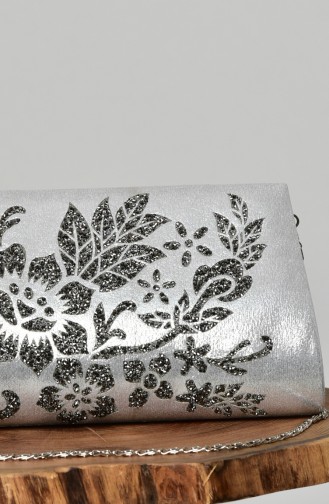 Silver Gray Portfolio Clutch 0322-01