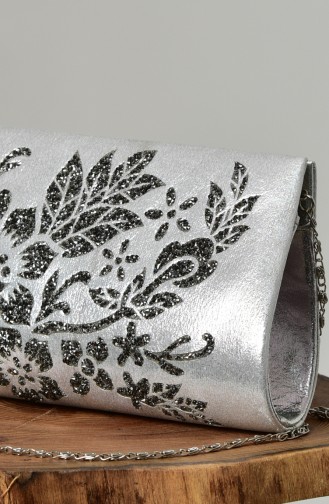 Silver Gray Portfolio Clutch 0322-01