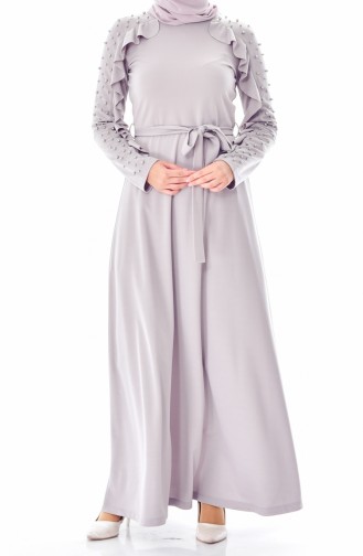 Gray Hijab Dress 4111-06