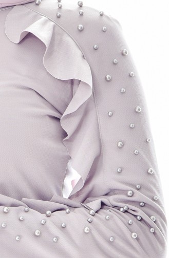 Perlen Kleid mit Volants 4111-06 Grau 4111-06
