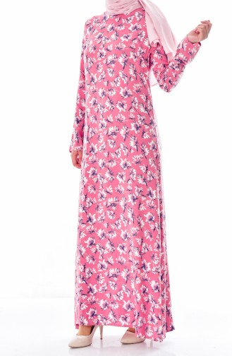 Robe Hijab Rose Pâle 9050-01