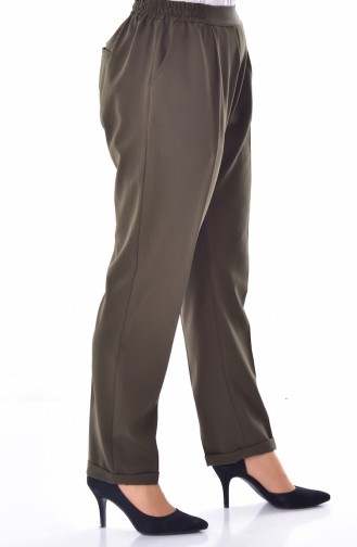 Pantalon Taille élastique Grande Taille 3115-01 Khaki 3115-01