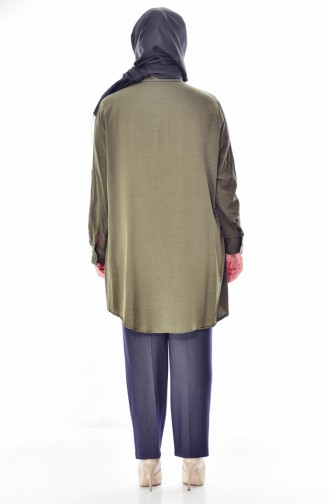 Large Size Buttoned Tunic 2000-01 Khaki 2000-01