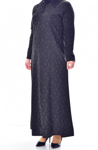 Large Size Jacquard Dress 4885-01 Khaki 4885-01