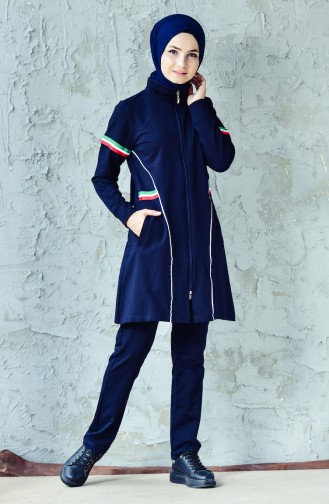Zippered Tracksuit Suit 13039-02 Navy 13039-02