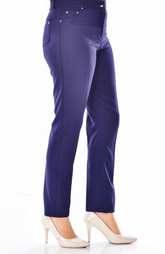 Pantalon Simple avec Poches 0004-03 Bleu Marine 0004-03