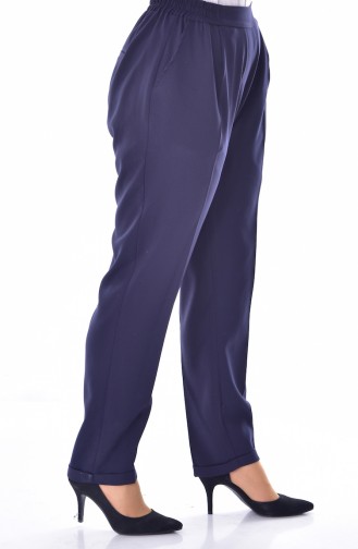 Pantalon Taille élastique Grande Taille 3115-05 Bleu Marine 3115-05