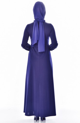 Navy Blue Hijab Dress 4110-04