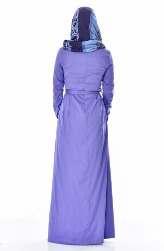 فستان بتصميم حزام خصر60002-05 لون ليلكي 60002-05