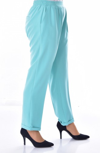 Large Size Waist Elastic Pants 3115-02 Mint Green 3115-02