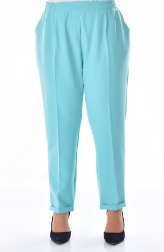 Large Size Waist Elastic Pants 3115-02 Mint Green 3115-02