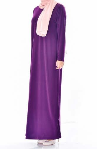 Zero Neckline Basic Dress 1788-03 Purple 1788-03