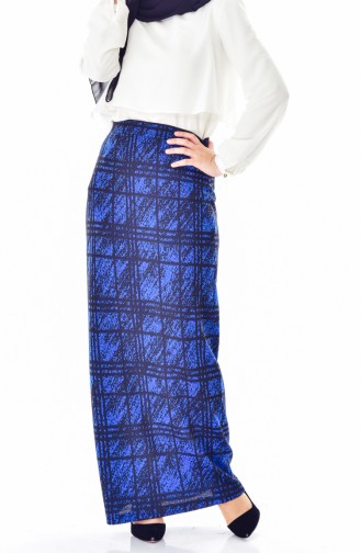 Patterned Pencil Skirt 30996-02 Black Saks 30996-02