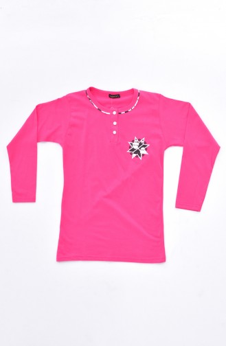 Embroidered Pajamas Suit 0520-03 Fuchsia 0520-03