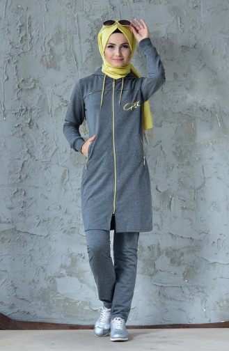 Hooded Tracksuit Suit 02688-01 Gray 02688-01