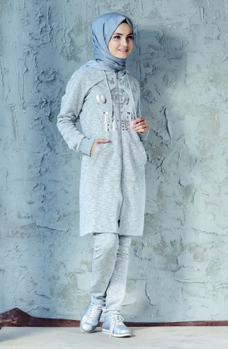 Printed Tracksuit 03081-01 Gray 03081-01