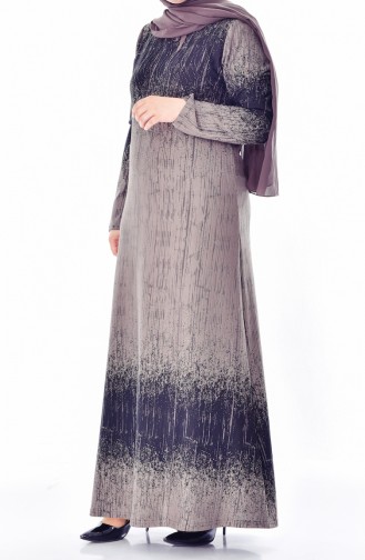 فستان بني مائل للرمادي 4888C-03