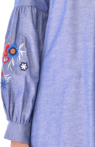 ELIFSU Embroidered Sleeve Tunic 1229-08 Gray 1229-08