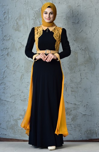 Mustard Hijab Dress 0197-03