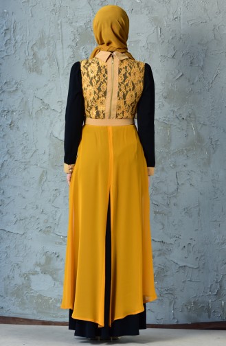 فستان أصفر خردل 0197-03