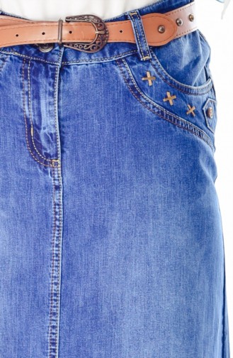 Jeans Rock mit Gürtel 3364-01 Jeans Blau 3364-01