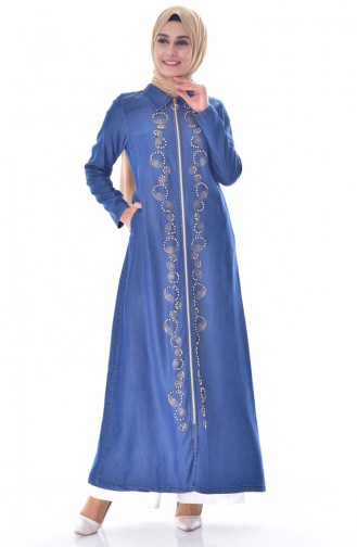 Jeansblau Abayas 9236-01