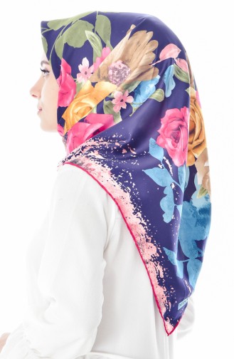 Echarpe a Motifs 2018-17 Fushia Foncé 17
