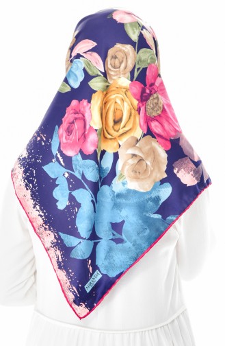 Echarpe a Motifs 2018-17 Fushia Foncé 17