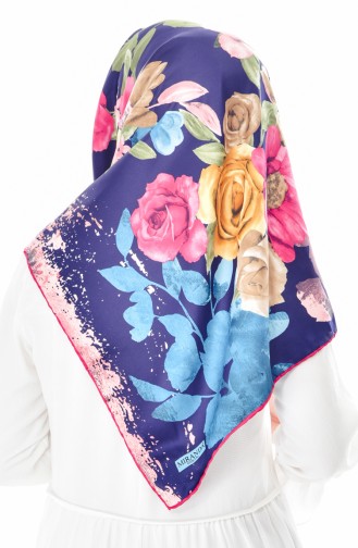 Echarpe a Motifs 2018-17 Fushia Foncé 17