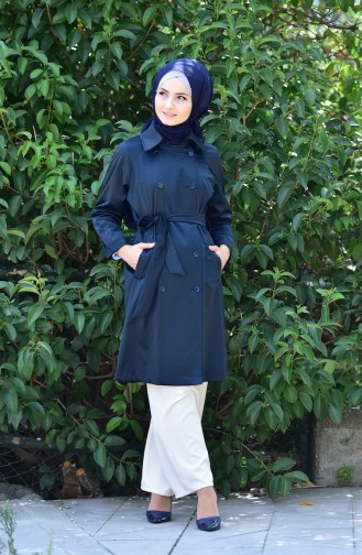 Trench Coat a Ceinture 90001-07 Bleu Marine 90001-07