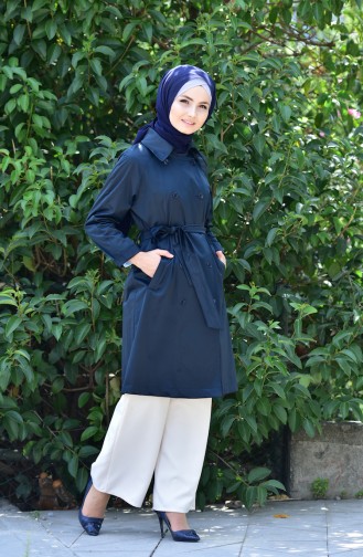 Trench Coat a Ceinture 90001-07 Bleu Marine 90001-07
