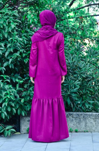 فستان بتصميم طيات 60003-05 لون ارجواني 60003-05