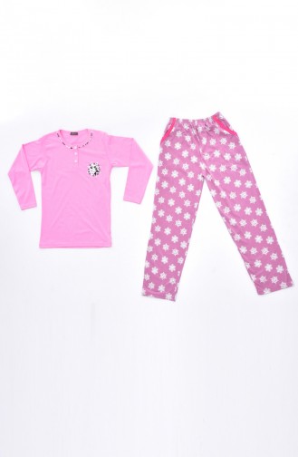 Schlafanzug mit Stickerei 0520-01 Pink 0520-01