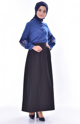 Elastic Waist Skirt 1444-02 Black 1444-02