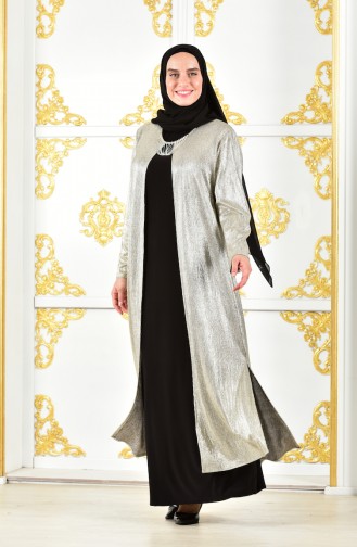 Gold Hijab Evening Dress 1060-03