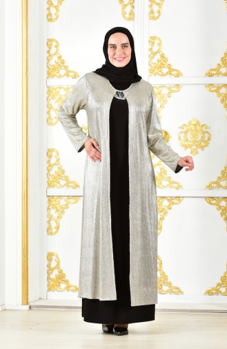 Gold Hijab Evening Dress 1060-03