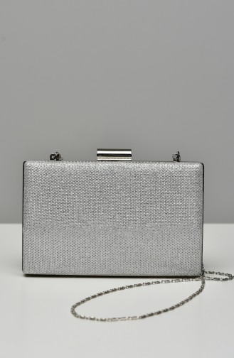 Sac de Soirée Pour Femme 0278-02 Argent 0278-02