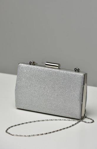 Sac de Soirée Pour Femme 0278-02 Argent 0278-02