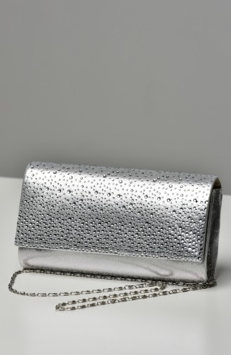 Silver Gray Portfolio Hand Bag 0426-03